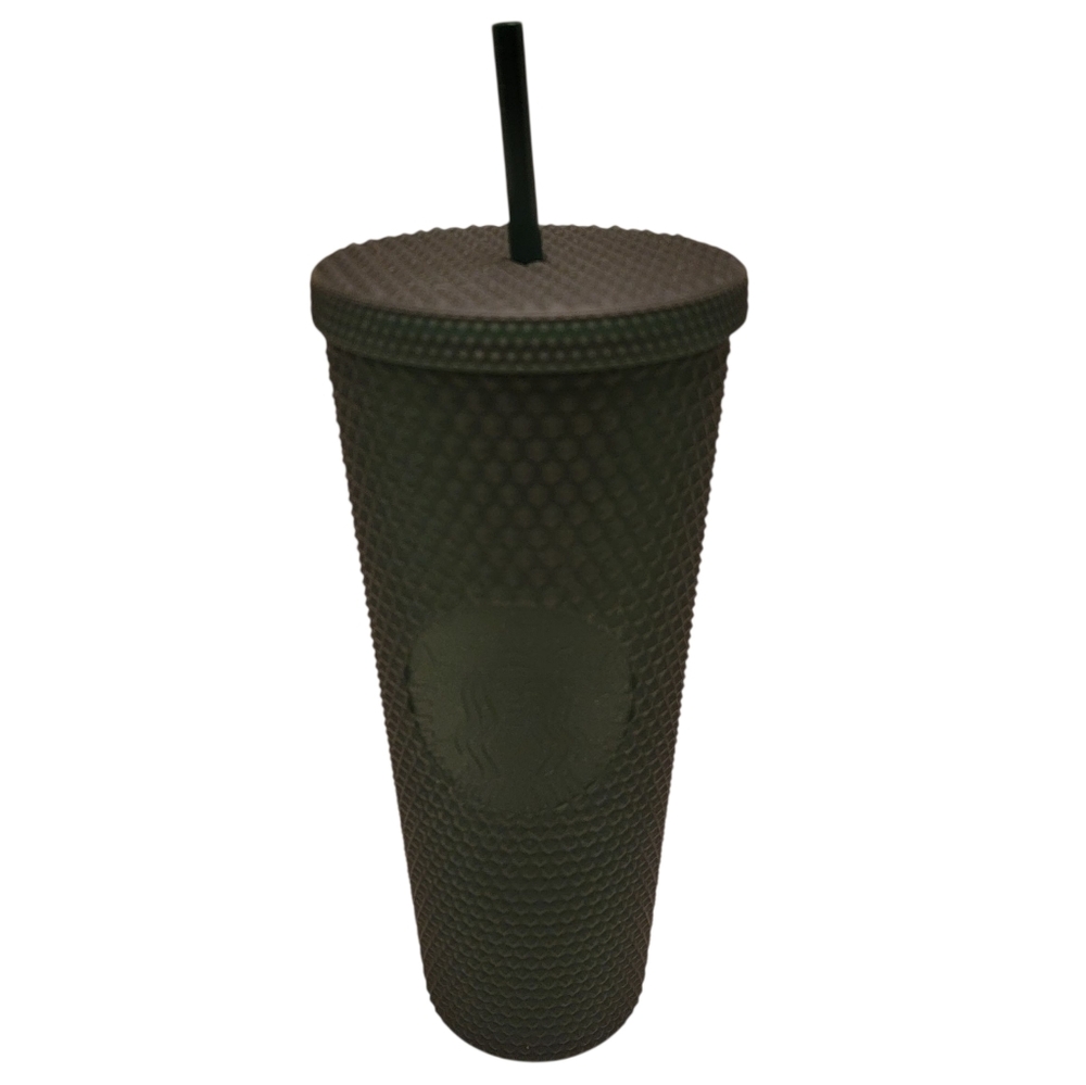 STARBUCKS Siren Matte Dark Green Studded Tumbler Collectible 24 oz Cup
